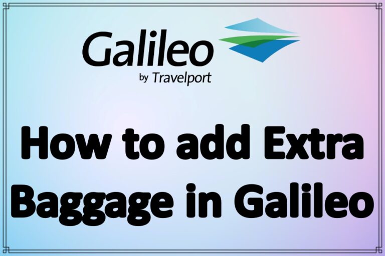 Command To Add Extra Baggage In Galileo How To Add Extra Luggage In 