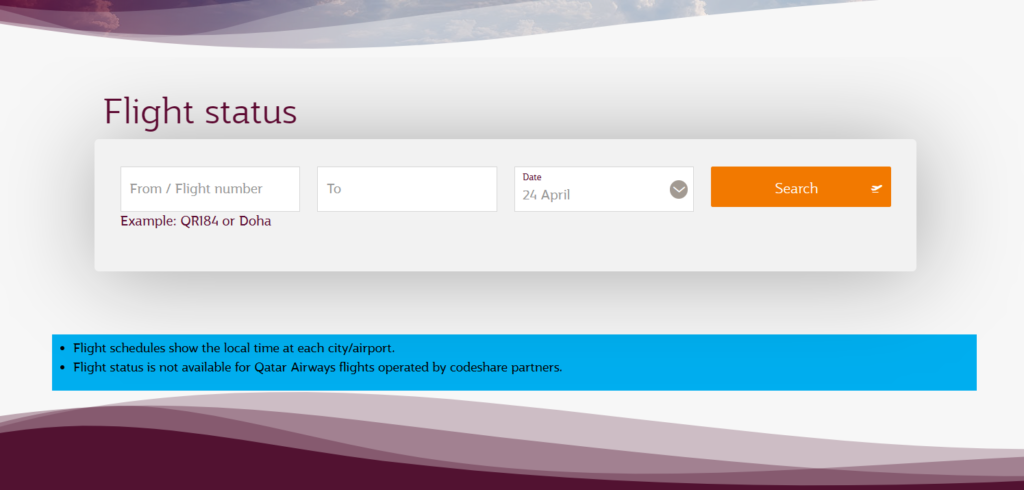 check Qatar Airways flight Status