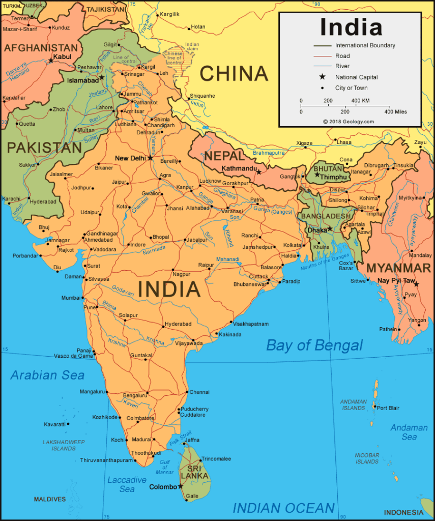 indian states on india map
